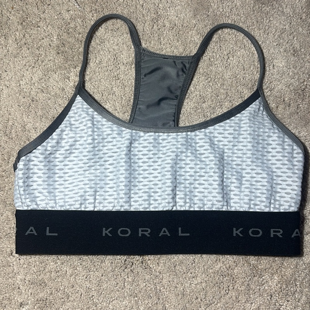 Koral sports bra gym athletic Athleisure racerback sporty activewear small